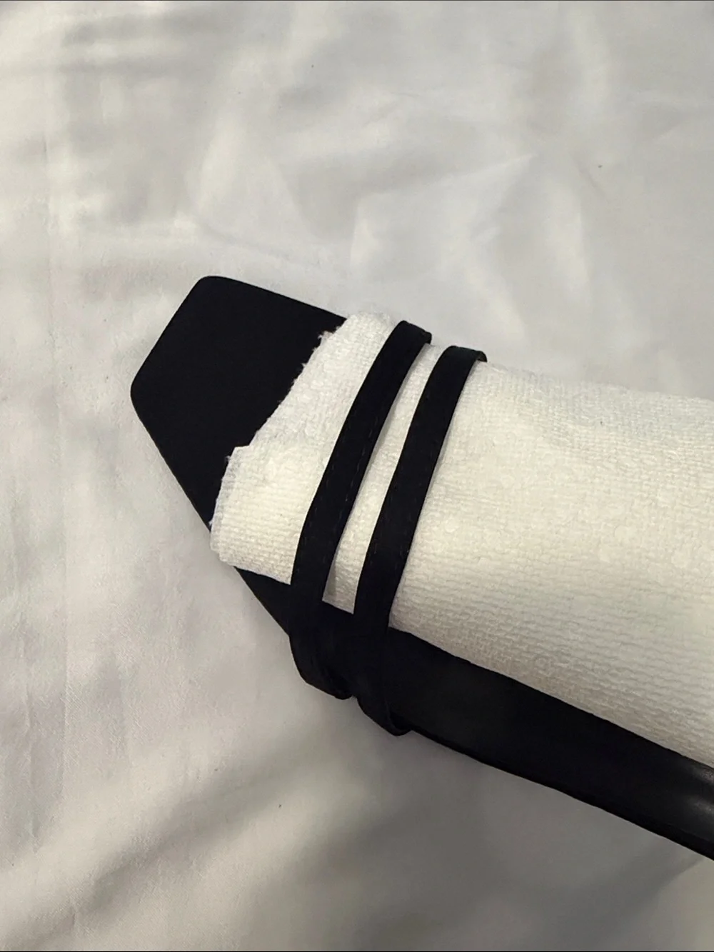 Lulu's Black Minimal Square-Toe Strappy Heels Size 10
